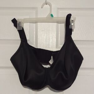 Elila Black Full-Coverage Bra with Wide Straps